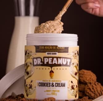 Pasta de Amendoim - 600G Cookies and Cream com Whey Protein - Dr. Peanut, Dr. Peanut