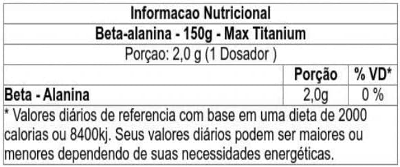 Beta-Alanina - 150G - Max Titanium, Max Titanium