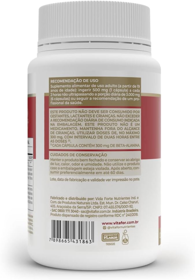 Vitafor Beta Alanina - 240 Cápsulas