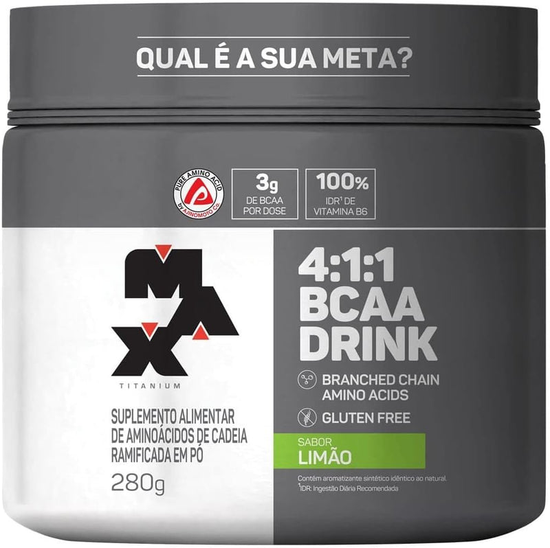 BCAA 4: 1: 1-280g Drink Limão - Max Titanium