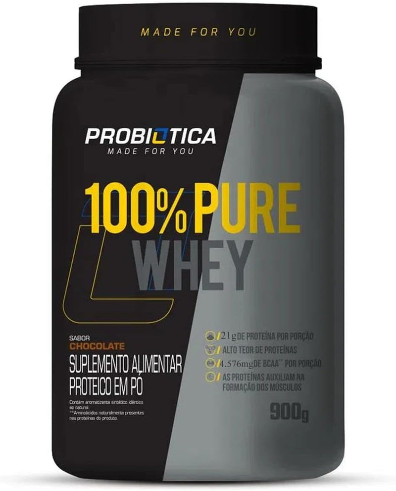 Probiótica 100% Pure Whey Nova Fórmula - 900G Chocolate