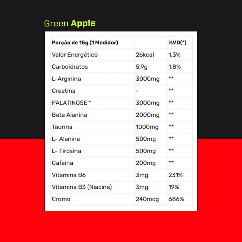 Pré Treino Prohibido Hardcore Pre-Workout, 3VS Nutrition | 360g