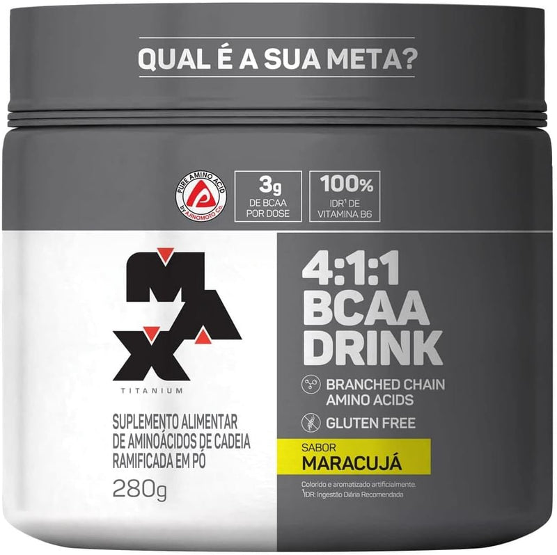 BCAA 4: 1: 1 - 280g Drink Maracujá - Max Titanium