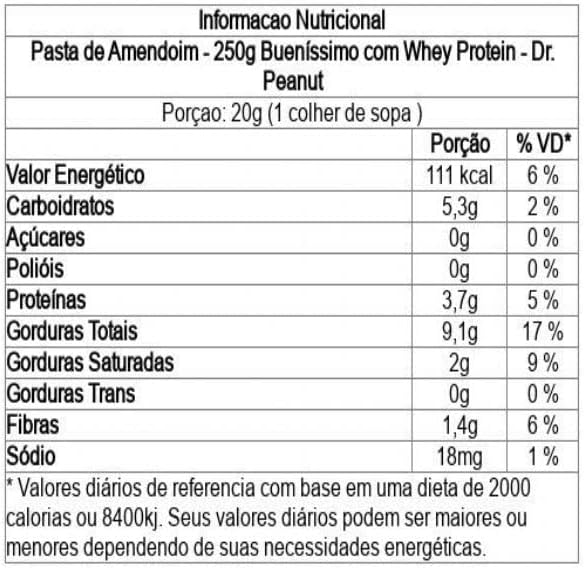 Dr Peanut Pasta De Amendoim Buenissimo (250G)