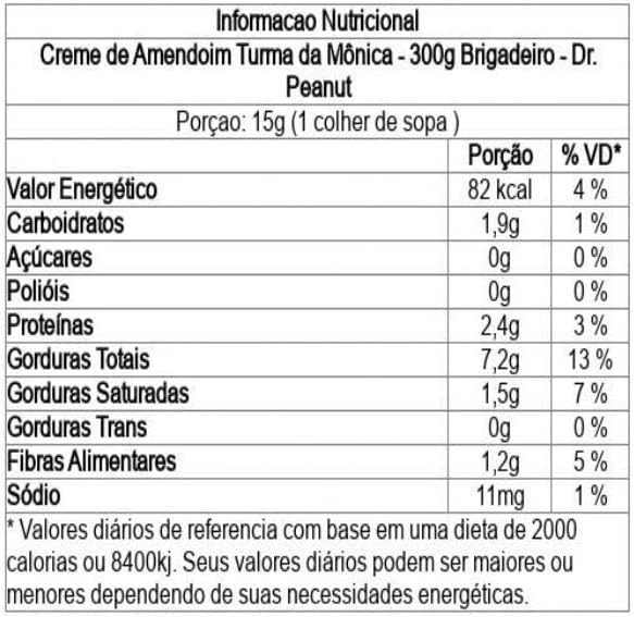Dr Peanut Creme De Amendoim Turma Da Mônica (300G) Brigadeiro