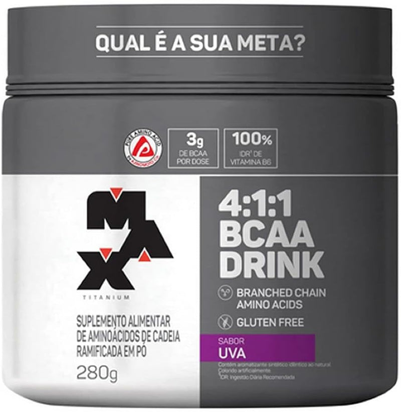 BCAA 4: 1: 1 - 280g Drink Uva - Max Titanium, Max Titanium