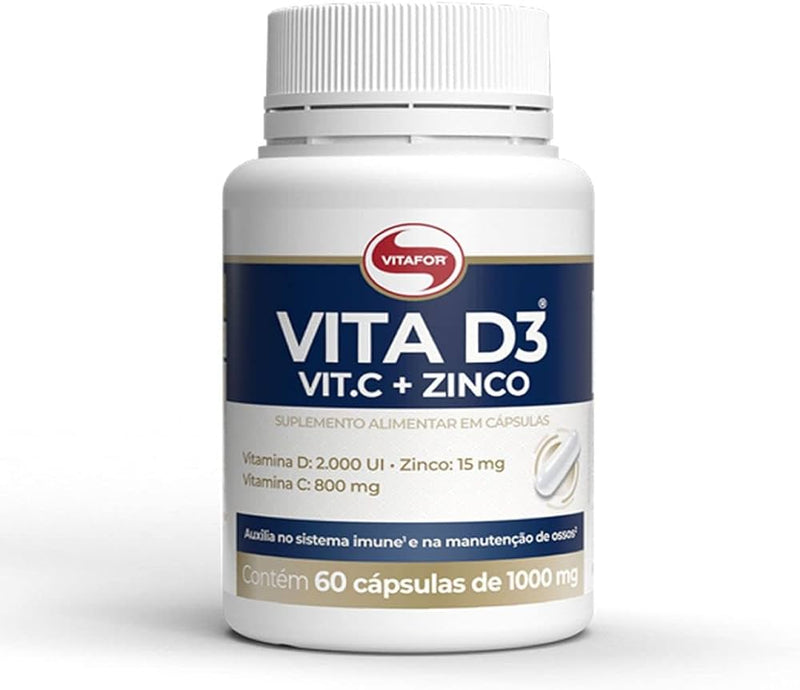 Vitafor - Vita D3 + Vita C + Zinco - 60 Cápsulas