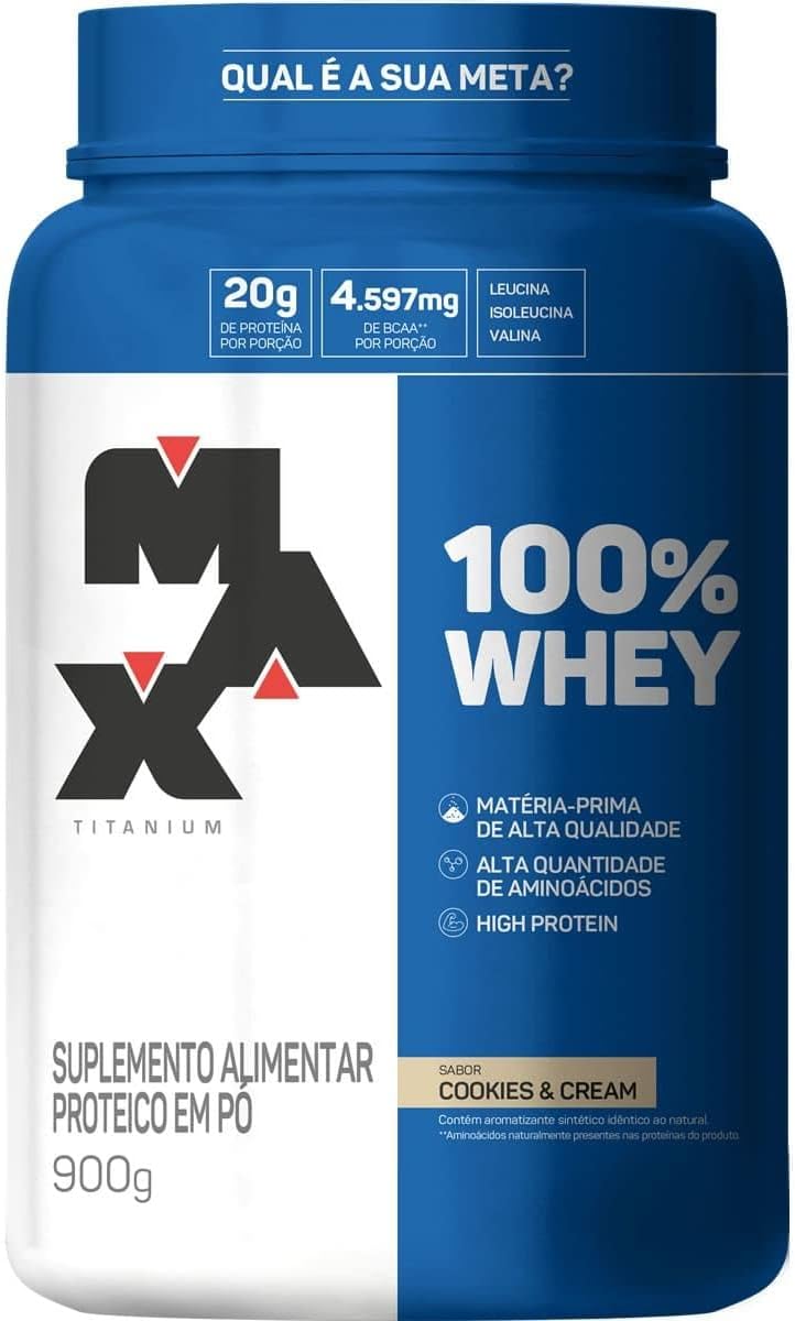 Max Titanium 100% Whey (900G) - Sabor Cookies And Cream