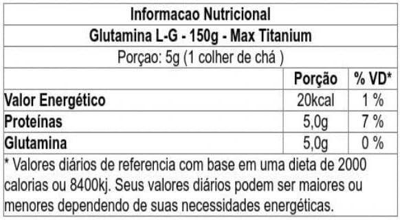 L-Glutamina (150G), Max Titanium