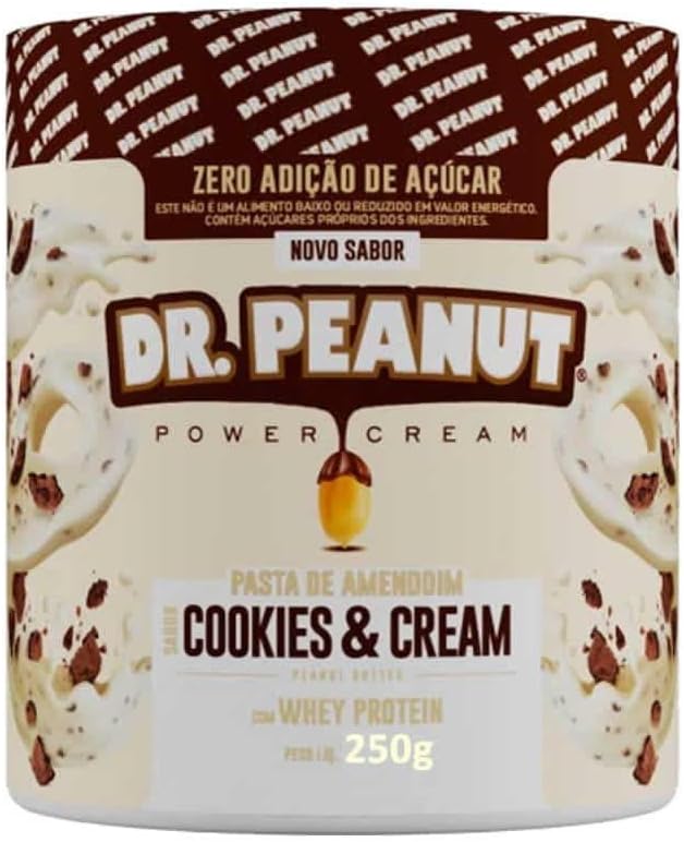 Pasta de Amendoim - 250g Cookies and Cream com Whey - Dr. Peanut