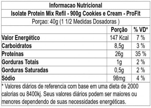 Profit Isolate Protein Mix Cookies And Cream 900G