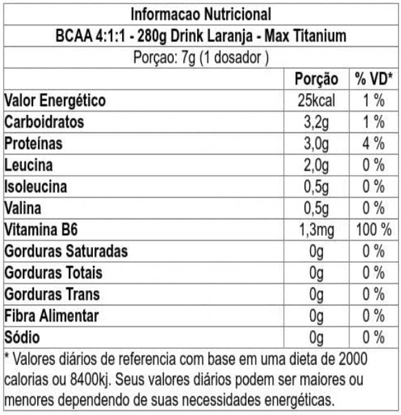 4:1:1 BCAA Drink (280g) - Sabor Laranja