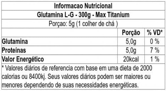 Glutamina L-G, Max Titanium, 300 g