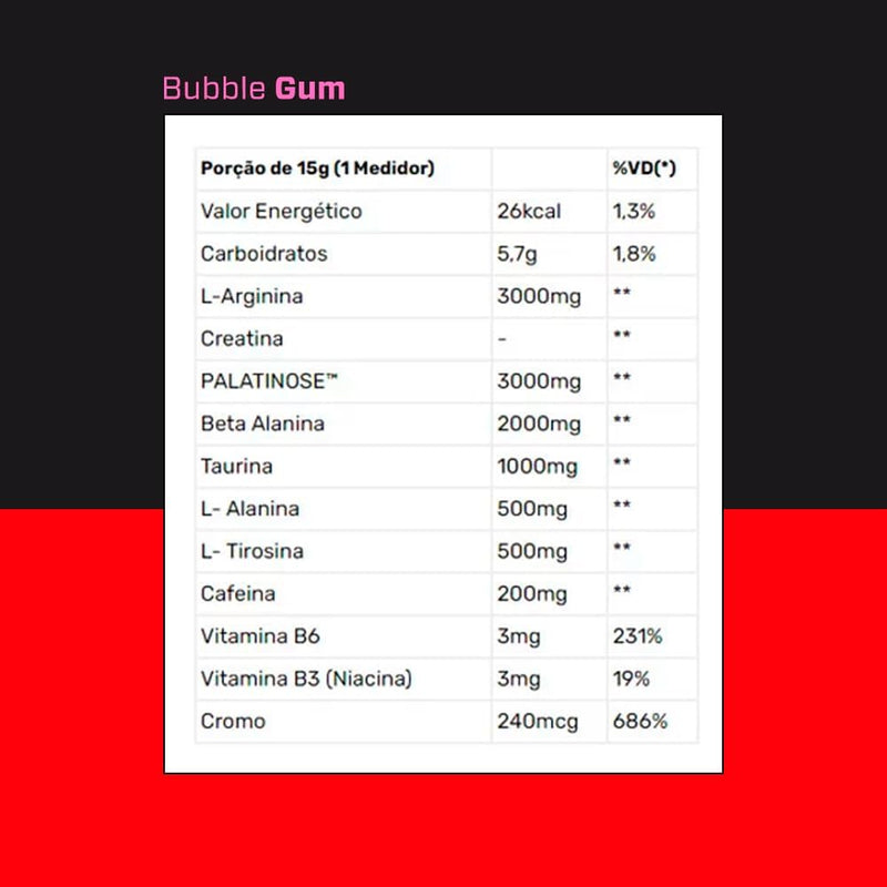 Pré Treino Prohibido Hardcore Pre-Workout, 3VS Nutrition - Suplemento energético- 360g