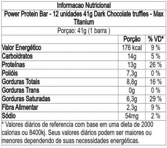 Max Titanium Power Protein Bar - 12 Unidades 41G Cookies