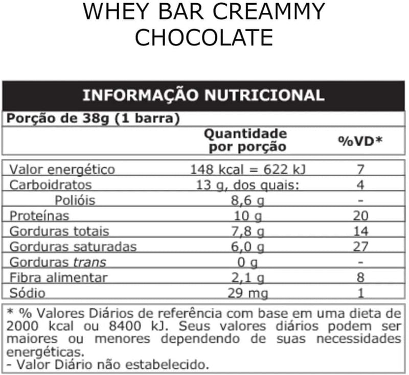 Probiótica Whey Bar Creamy - Probiotica Sabor:Chocolate