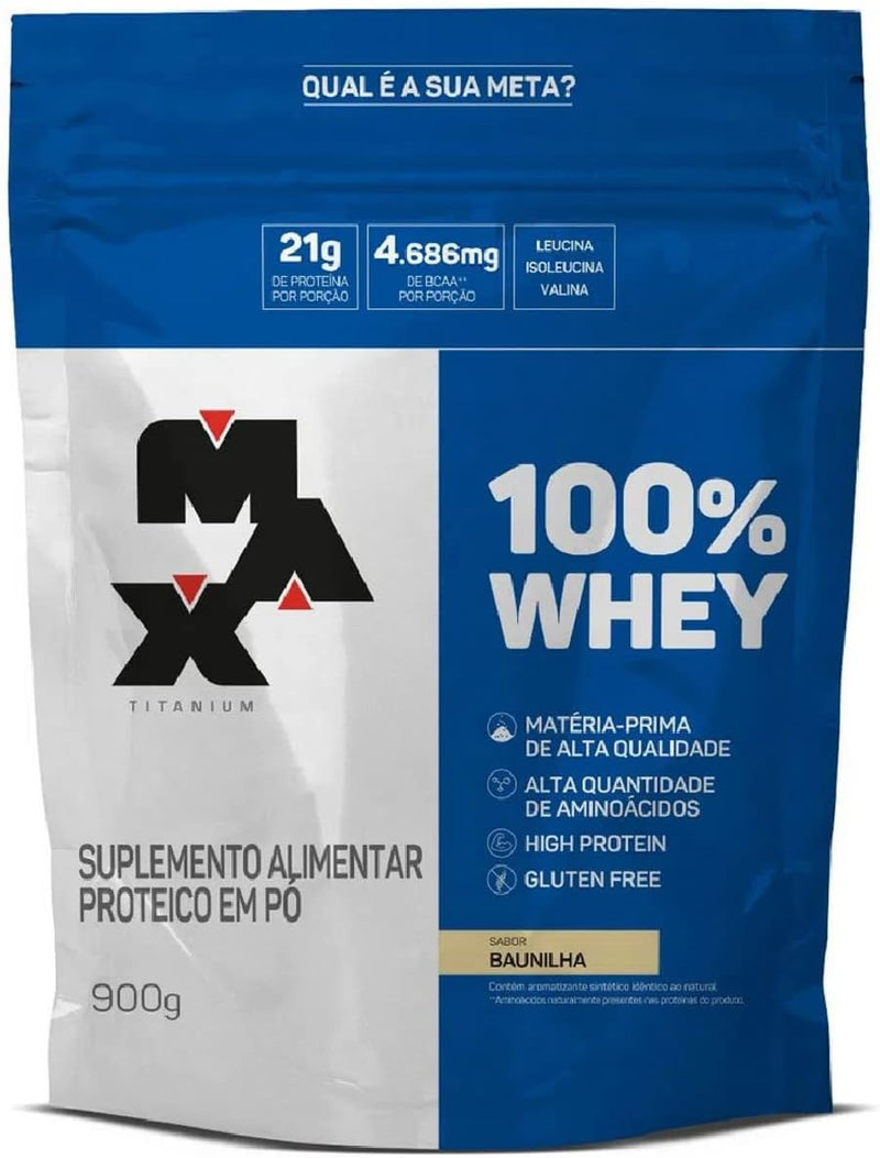 100% Whey Refil (900G) - Baunilha - Max Titanium