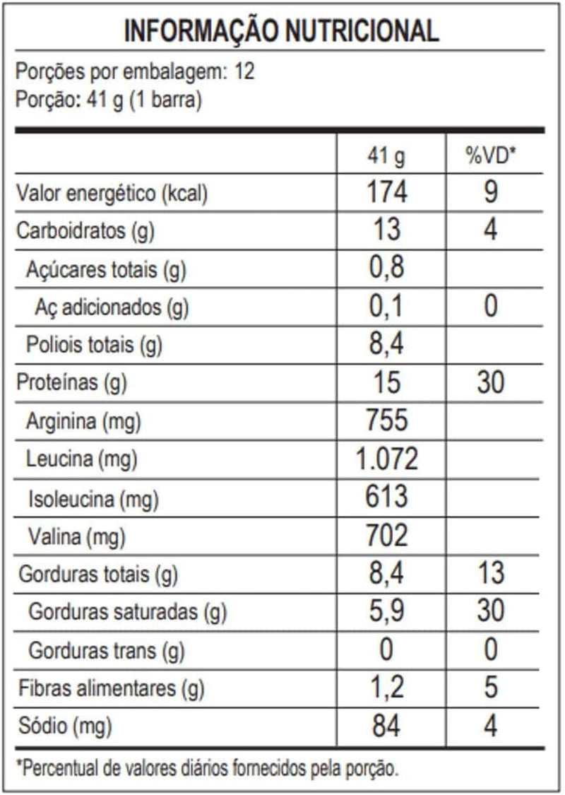 Max Titanium Power Protein Bar - 12 Unidades 41G Bombom De Avelã Com Coco