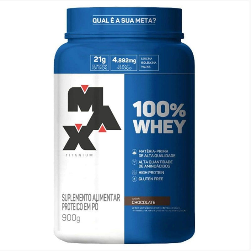 100% Whey - 900G Chocolate - Max Titanium, Max Titanium