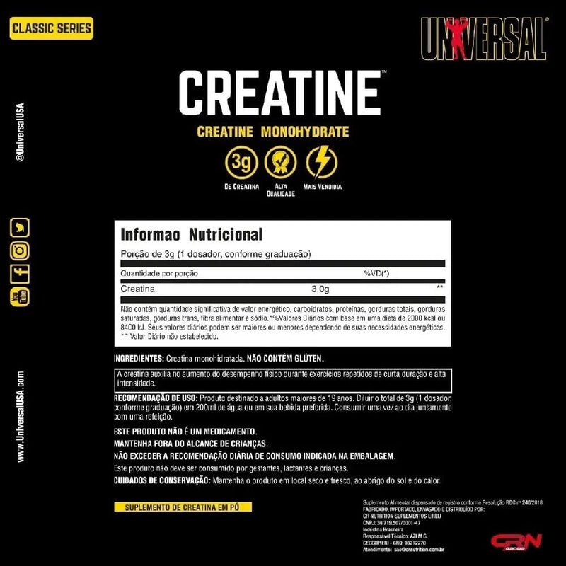 Creatina Monohidratada Universal  Nutrition -200g