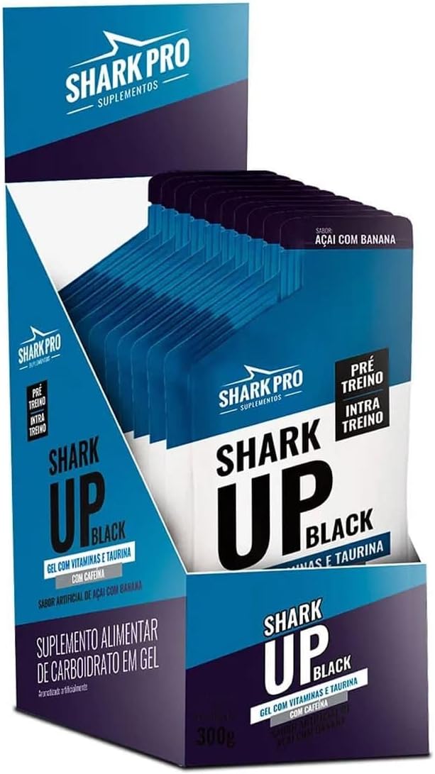 Shark Up Black Gel - 10 Sachês 30g Açaí Com Banana - Shark Pro