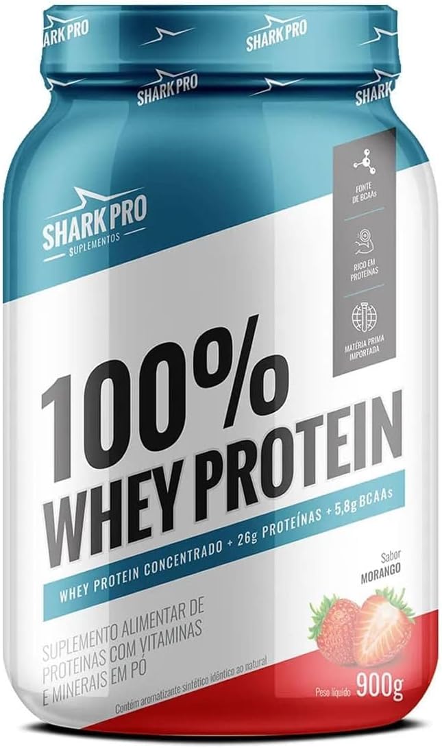 Sharkpro 100% Whey Protein 900G (Morango)