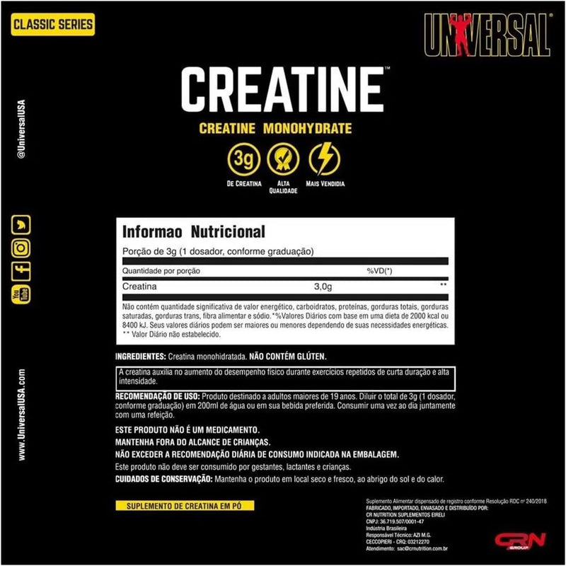 Creatine Monohydrate 300g Universal Nutrition (Creatina Monohidradata)