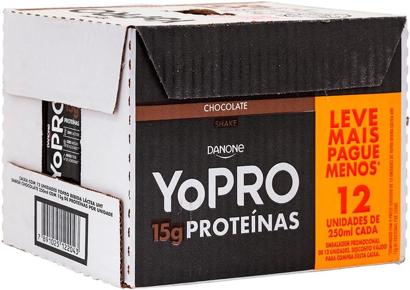 YoPRO Bebida Láctea UHT Chocolate 15g de proteínas 250ml - 12 unidades