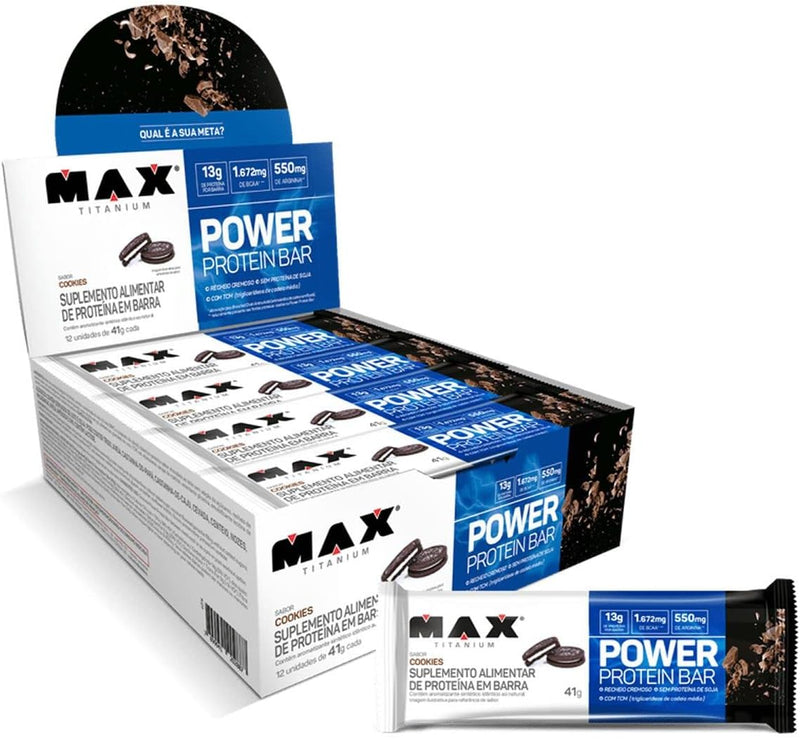 Max Titanium Power Protein Bar - 12 Unidades 41G Cookies