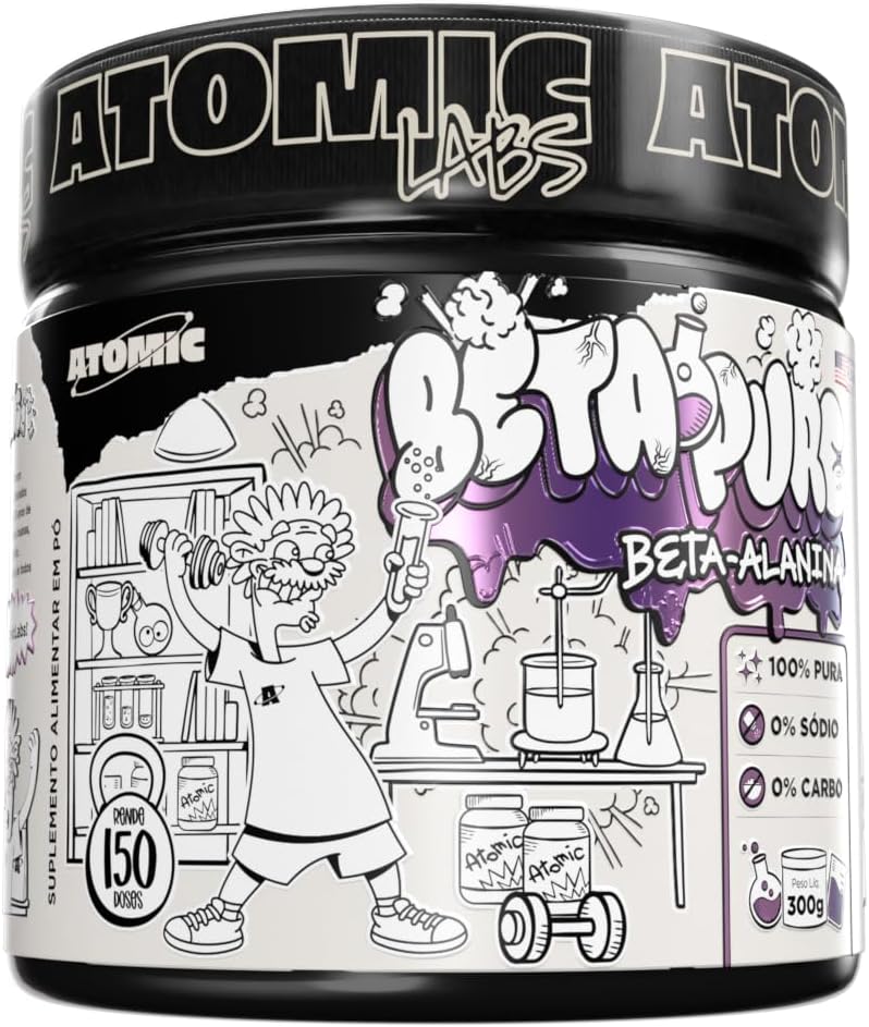 Beta-Alanina - 100% Pura - 300g - Beta Pure - Atomic Labs