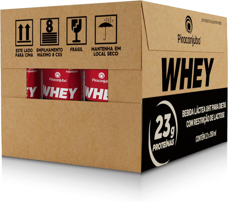 Pack de Whey Zero Lactose Frutas Vermelhas 23g Piracanjuba 250ml – 12 Unidades