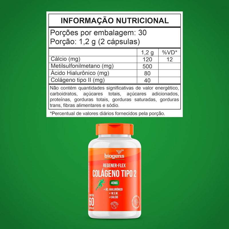 Regener Flex, Colágeno tipo 2 40mg-Biogens