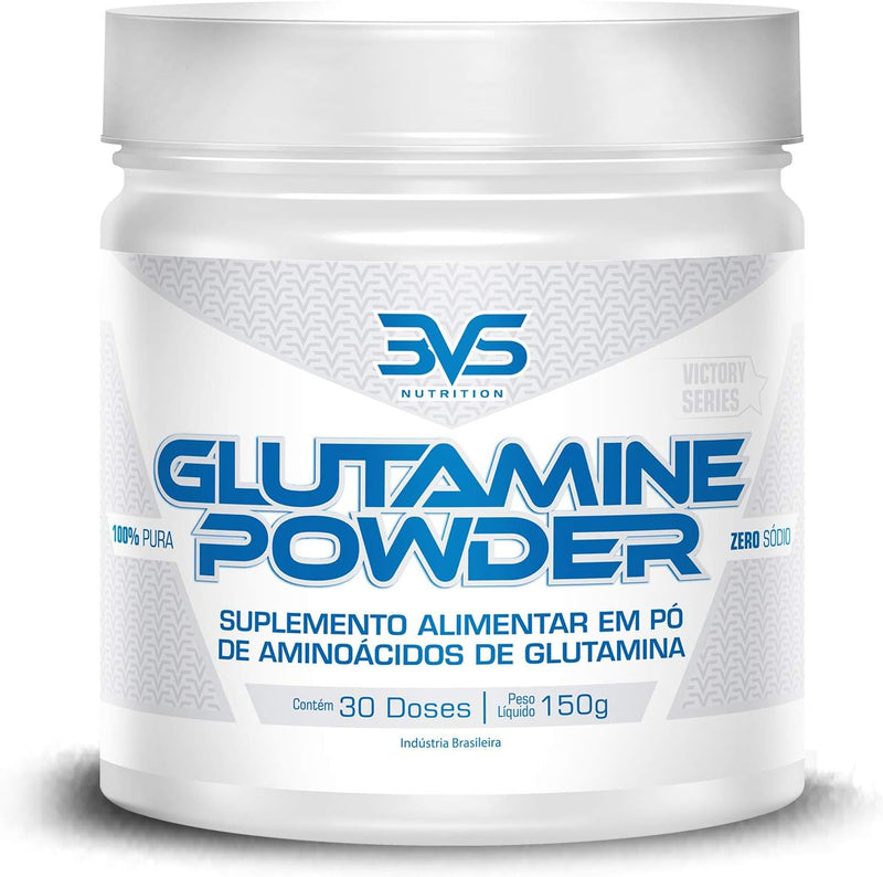 Glutamina 3VS Nutrition - Glutamine Powder – 150 g - Suplementa o aminoácido - Estimula síntese proteica - 100% pura