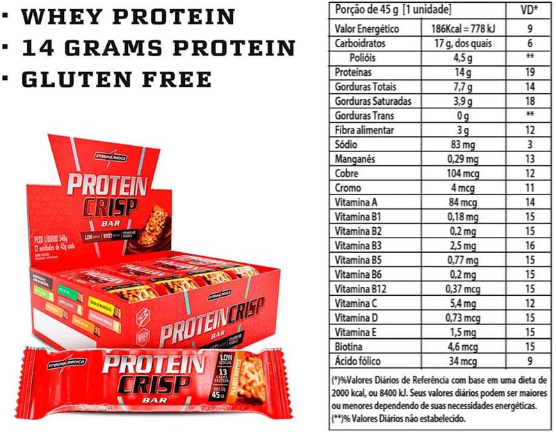 Protein Crisp Bar 12 und Integralmedica - Peanut Butter