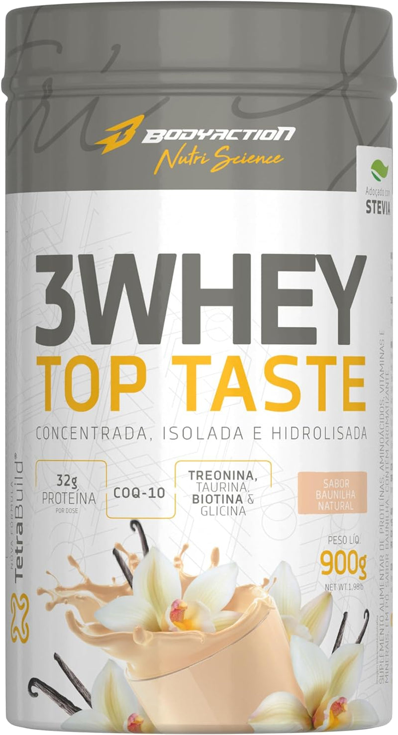 3 Whey Top Taste 900g Sabor Baunilha Bodyaction