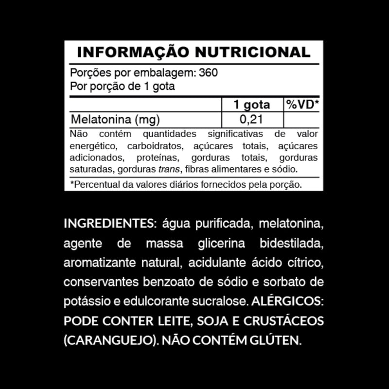 Melatonina em Gotas Sublingual 0,21mg por Gota ELLYM NUTRITION 30ml Sabor Maracujá Rápida Absorção Efeito Imediato