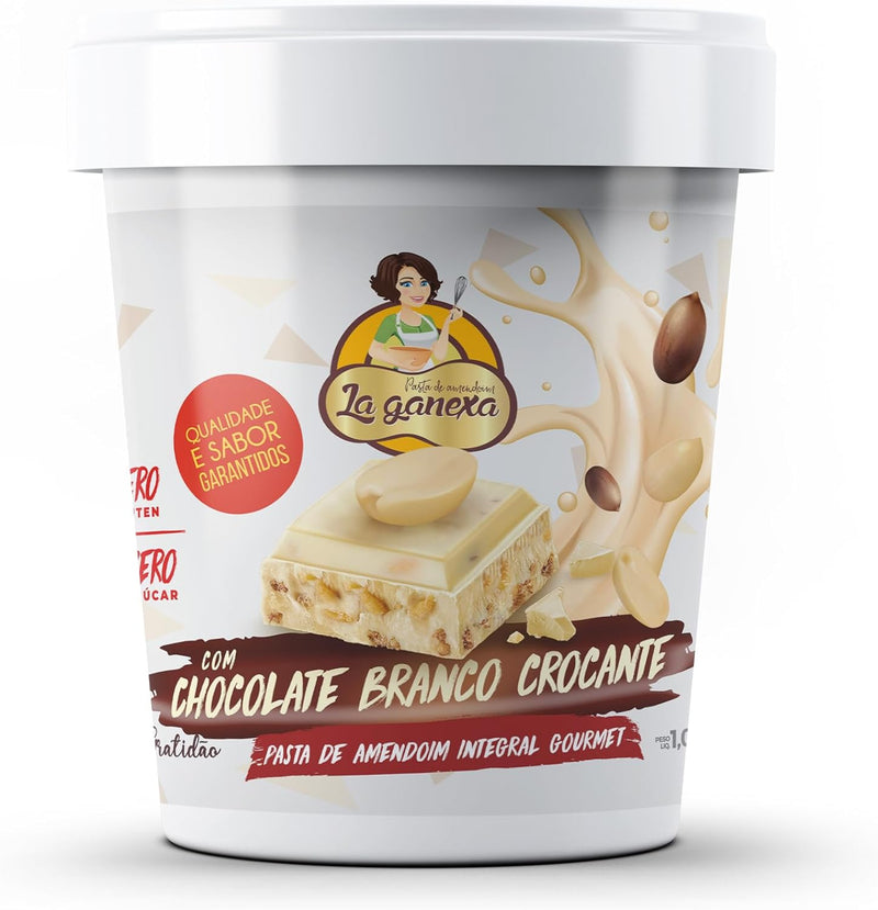 LA GANEXA Pasta De Amendoim Sabor Chocolate Branco Crocante 1KG