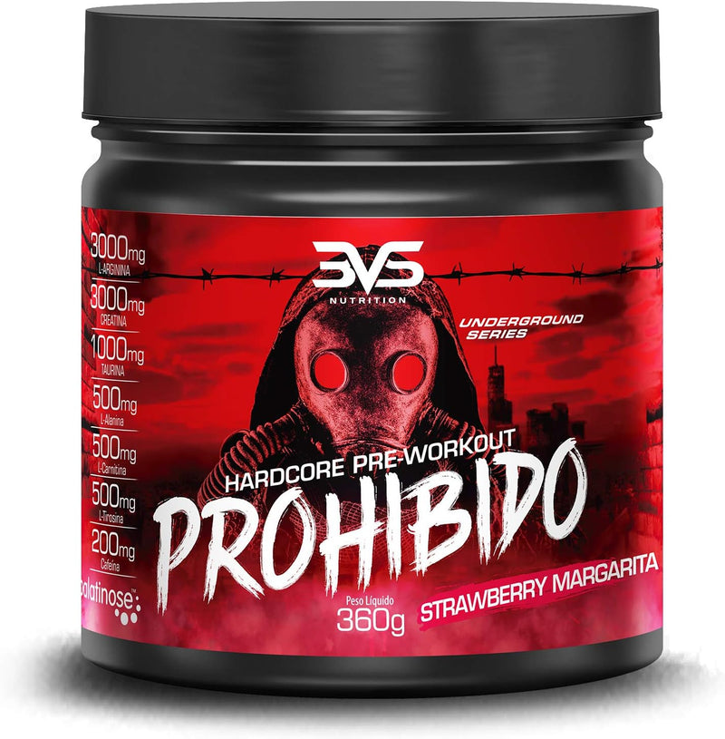 Pré Treino Prohibido Hardcore Pre-Workout, 3VS Nutrition - 360g - Suplemento energético