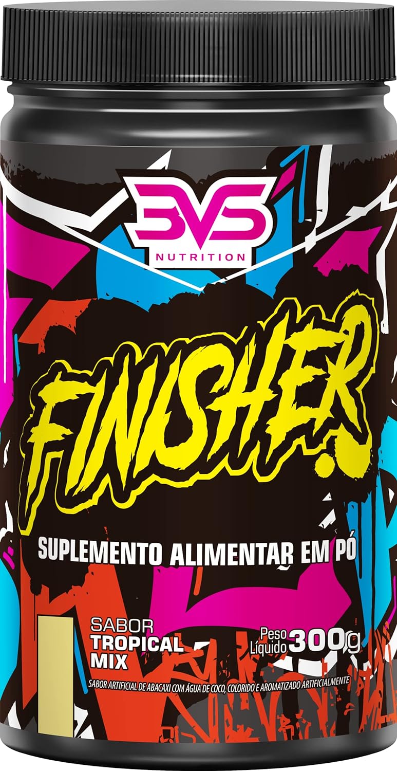 Finisher Amino Energy Drink - 3VS Nutrition - BCAA, L-Glutamina, Picolinato de Cromo, Taurina, L-Alanina, Água de coco - Intra e pós treino - Evita a fadiga e auxilia a recuperação muscular (Sabor Tropical Mix)