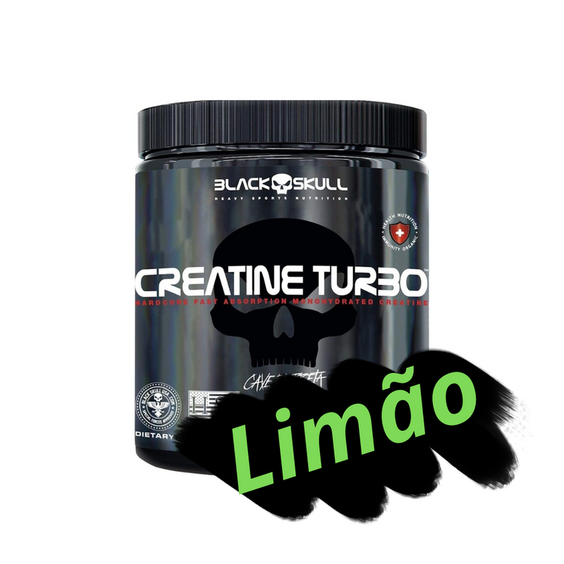 Creatine turbo, black skull (300g)- Sabor LIMÃO